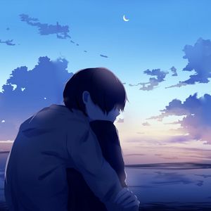 Preview wallpaper boy, alone, sad, anime