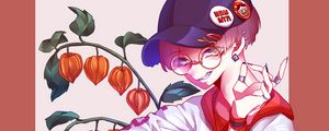 Preview wallpaper boy, cap, style, anime, art, cartoon