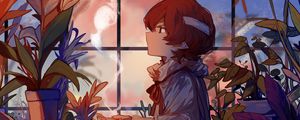 Preview wallpaper boy, flowers, magic, anime, art