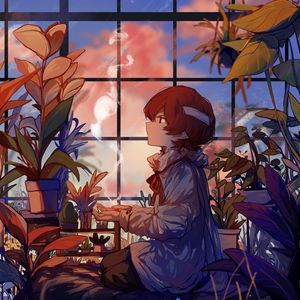 Preview wallpaper boy, flowers, magic, anime, art