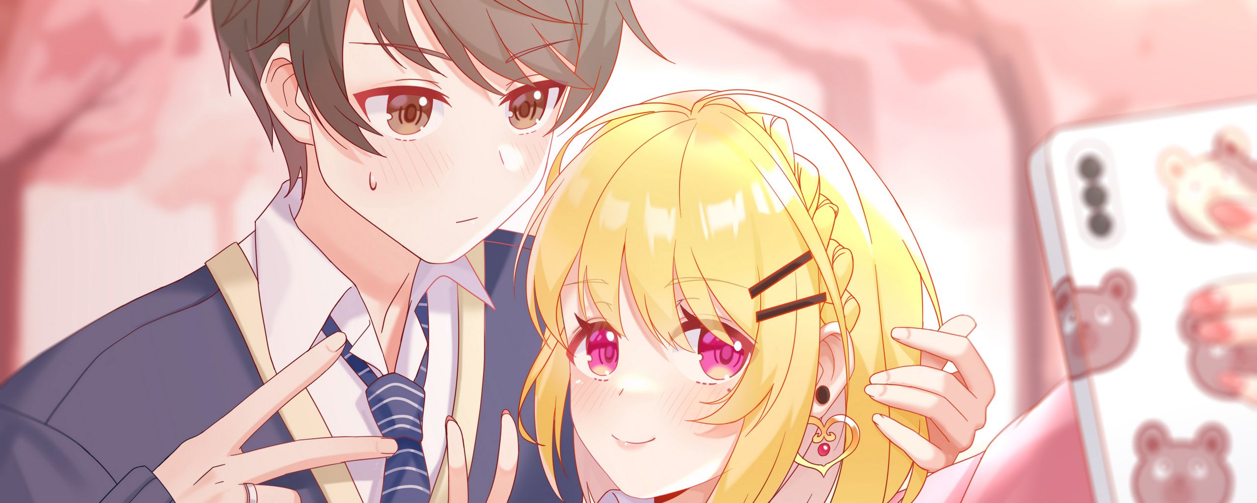 Anime - Boy And Girl, Different Background Wallpaper Download