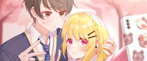 Preview wallpaper boy, girl, couple, selfie, anime