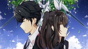 Preview wallpaper boy, girl, couple, robot, anime