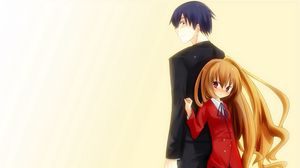 Preview wallpaper boy, girl, high, low, steam, jacket, red