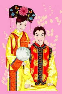 Preview wallpaper boy, girl, kimono, costume, couple, china
