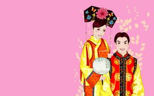 Preview wallpaper boy, girl, kimono, costume, couple, china