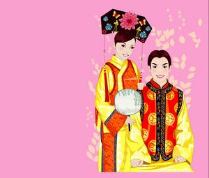 Preview wallpaper boy, girl, kimono, costume, couple, china