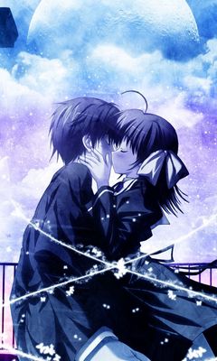 Anime Kiss, boy, girl, HD phone wallpaper