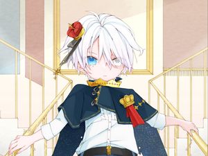Preview wallpaper boy, glance, crown, prince, anime