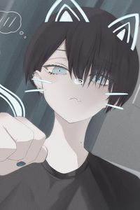 Preview wallpaper boy, glance, ears, neko, anime