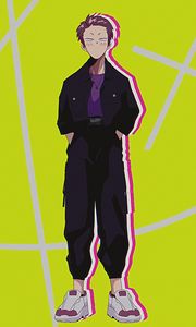 Preview wallpaper boy, glance, sneakers, anime