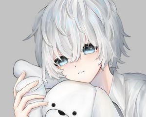 Preview wallpaper boy, glance, toy, anime, art