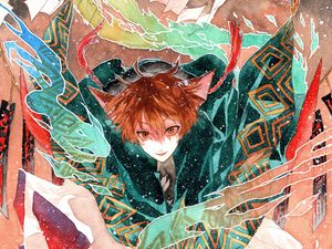 Preview wallpaper boy, kimono, anime, art