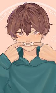 Preview wallpaper boy, smile, grin, anime