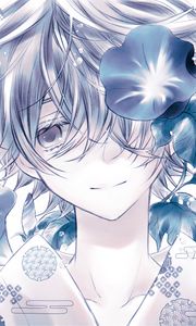 Preview wallpaper boy, smile, kimono, anime, art, blue