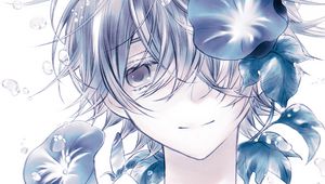 Preview wallpaper boy, smile, kimono, anime, art, blue