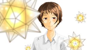 Preview wallpaper boy, stars, glow, anime