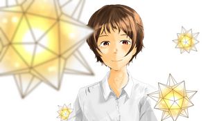 Preview wallpaper boy, stars, glow, anime
