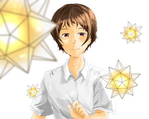 Preview wallpaper boy, stars, glow, anime