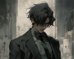 Preview wallpaper boy, suit, tie, anime