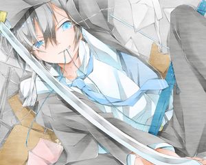 Preview wallpaper boy, sword, blade, anime, art