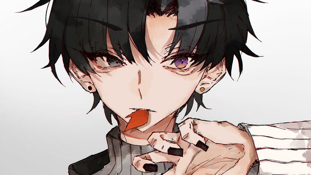 Wallpaper boyfriend, heterochromia, hand, gesture, anime