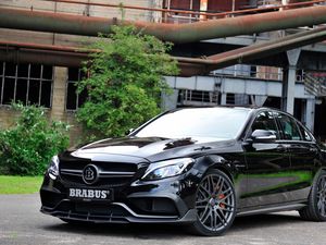 Preview wallpaper brabus, mercedes, amg, black, side view