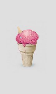 Preview wallpaper brain, cup, ice cream, minimalism, ants