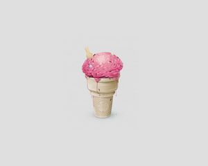 Preview wallpaper brain, cup, ice cream, minimalism, ants