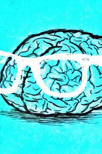 Preview wallpaper brain, glasses, art, gyrus