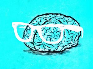 Preview wallpaper brain, glasses, art, gyrus