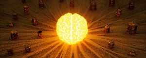 Preview wallpaper brain, glow, bright, light, 3d