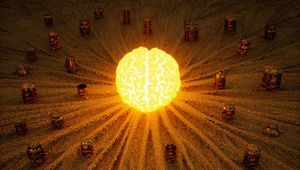 Preview wallpaper brain, glow, bright, light, 3d