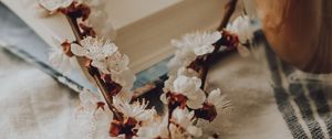 Preview wallpaper branch, flowering, coffee, glasses, still life