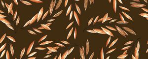 Preview wallpaper branches, leaves, watercolor, patterns, texture, brown