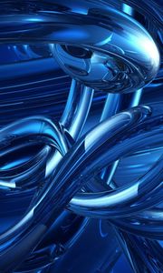 Preview wallpaper branching, shape, depth, blue, shiny