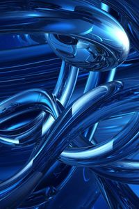 Preview wallpaper branching, shape, depth, blue, shiny