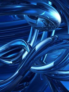 Preview wallpaper branching, shape, depth, blue, shiny