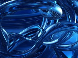 Preview wallpaper branching, shape, depth, blue, shiny