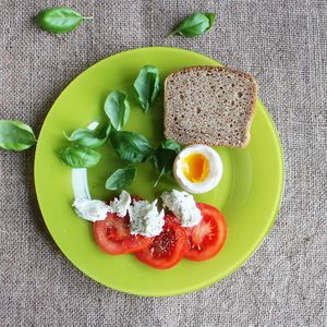 Preview wallpaper bread, egg, tomatoes, basil, cheese