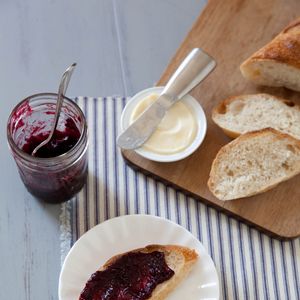 Preview wallpaper bread, jam, plate, breakfast