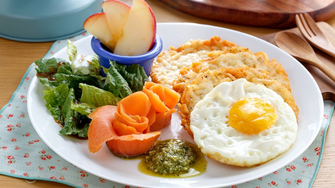 Wallpaper breakfast, eggs, vegetables, serving
