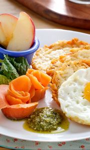 Preview wallpaper breakfast, eggs, vegetables, serving