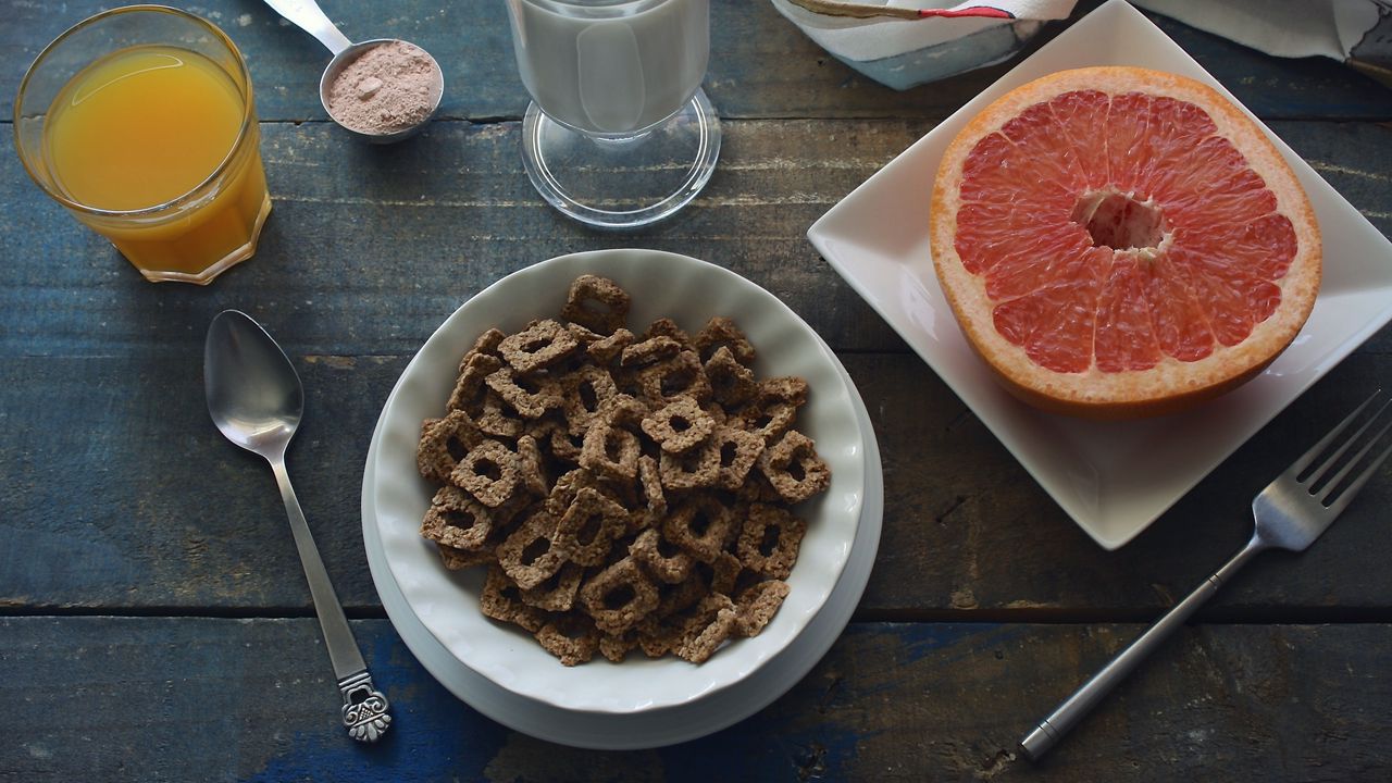 Wallpaper breakfast, grapefruit, juice, milk