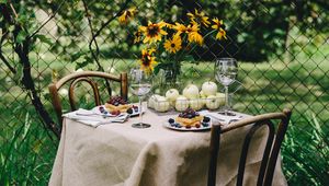 Preview wallpaper breakfast, laying, table, summer, picnic, nature