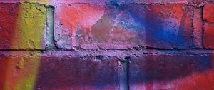 Preview wallpaper brick wall, multicolored, texture