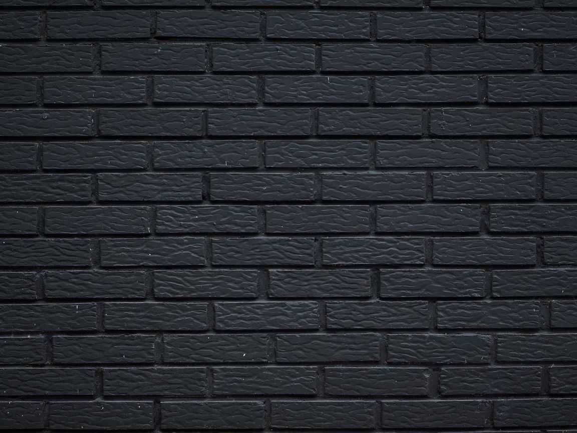 Download wallpaper 1152x864 brick, wall, texture, black standard 4:3 hd  background