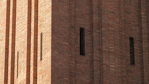 Preview wallpaper bricks, building, facade, orange, edges