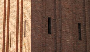 Preview wallpaper bricks, building, facade, orange, edges