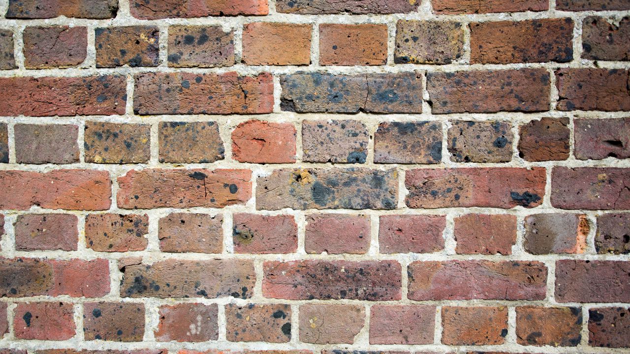 Wallpaper bricks, wall, cranny, spots